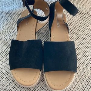 Black Platform Espadrille Sandals